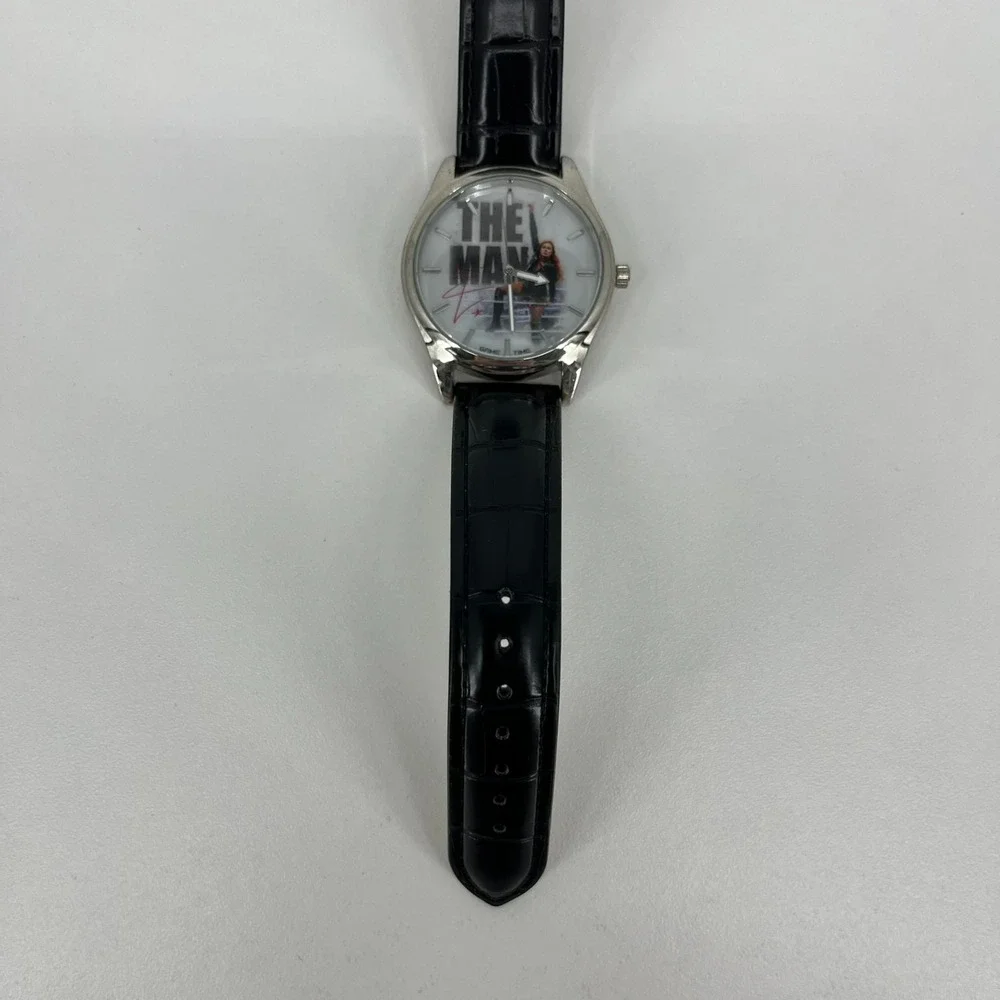 WWE Becky Lynch The Man Watch‎ Men's Size Black Leather Band Game Time New